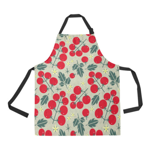 Hand Drawn Tomato Pattern Adjustable Apron - Yliana