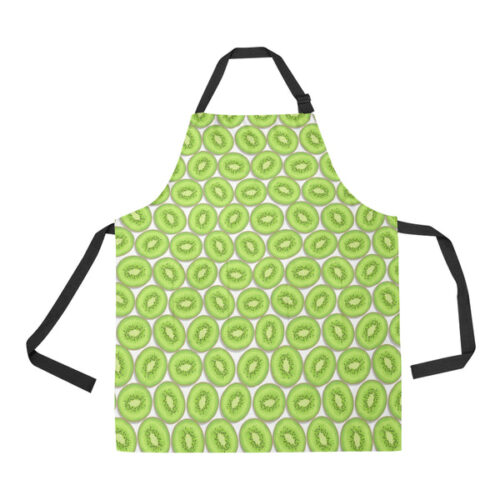 Sliced Kiwi Pattern Background Adjustable Apron - Yliana
