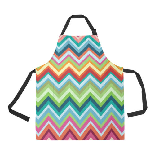 Rainbow Zigzag Chavron Pattern Adjustable Apron - Yliana