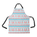 Penguin Sweater Printed Pattern Adjustable Apron - Yliana