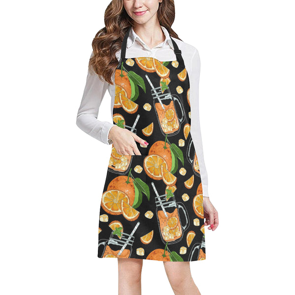 Orange Ice Orance Juice Pattern Adjustable Apron - Yliana