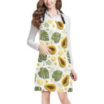 Papaya Leaves Flower Pattern Adjustable Apron - Yliana