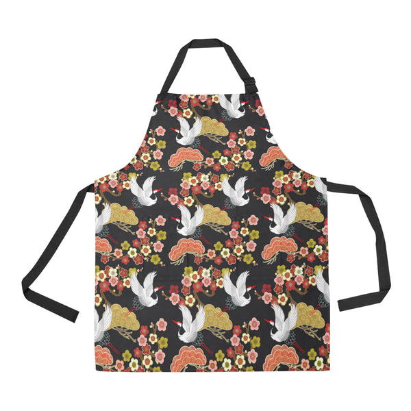Japanese Crane Pattern Adjustable Apron - Yliana