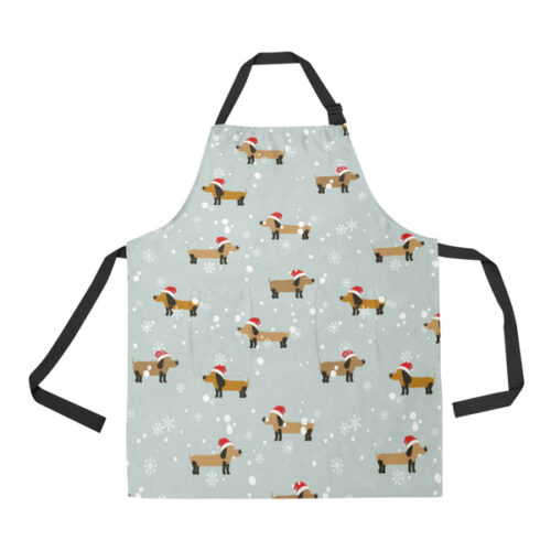 Dachshund Chirstmas Pattern Adjustable Apron - Yliana