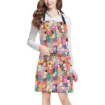 Snowman Colorful Theme Pattern Adjustable Apron - Yliana