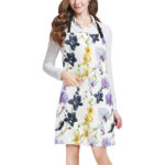 Orchid Pattern Background Adjustable Apron - Yliana
