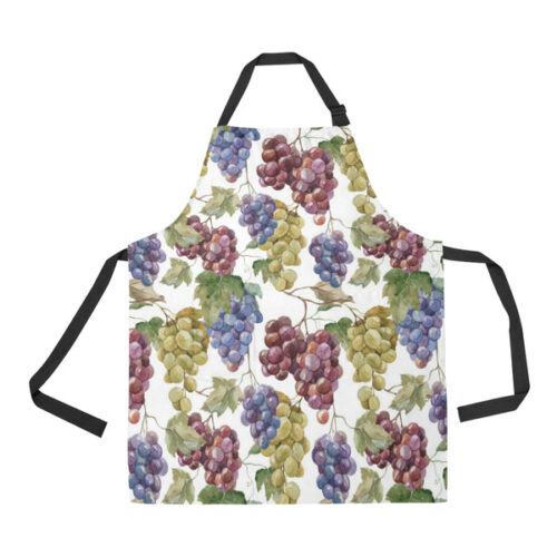 Grape Pattern Adjustable Apron - Yliana