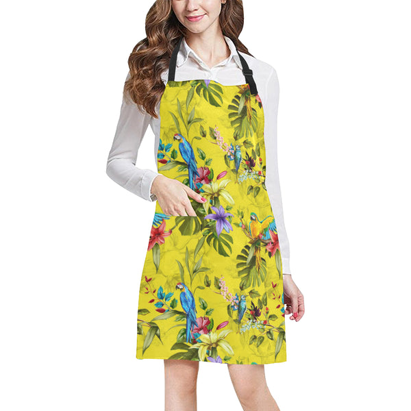 Colorful Parrot Pattern Adjustable Apron - Yliana