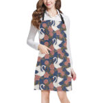 Swan Rose Pattern Adjustable Apron - Yliana