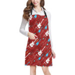 Electical Guitar Red Pattern Adjustable Apron - Yliana
