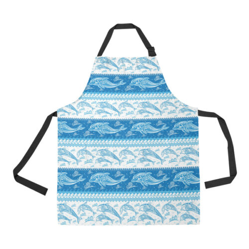 Dolphin Tribal Pattern Ethnic Motifs Adjustable Apron - Yliana