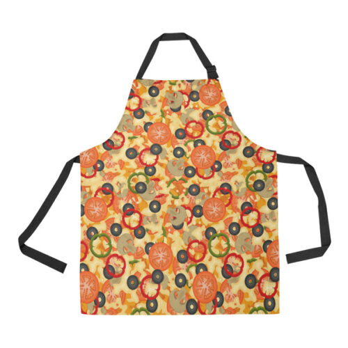 Pizza Texture Pattern Adjustable Apron - Yliana