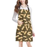 Peanut Pattern Green Background Adjustable Apron - Yliana