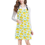 Lemon Pattern Stripe Background Adjustable Apron - Yliana
