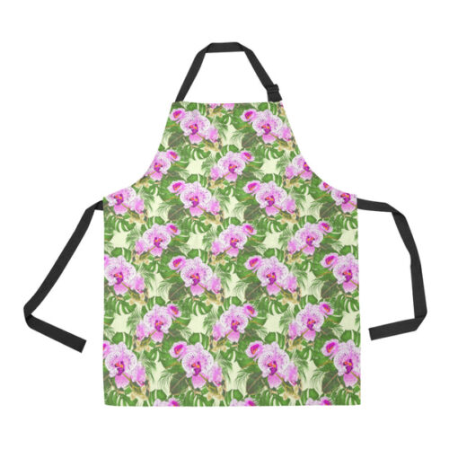 Orchid Leaves Pattern Adjustable Apron - Yliana