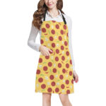 Pizza Salami Mushroom Texture Pattern Adjustable Apron - Yliana