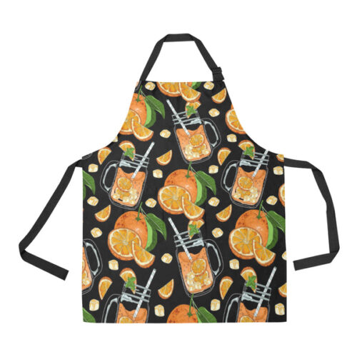 Orange Ice Orance Juice Pattern Adjustable Apron - Yliana