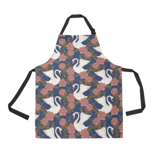 Swan Rose Pattern Adjustable Apron - Yliana