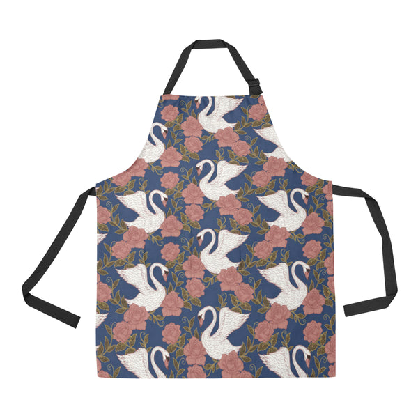 Swan Rose Pattern Adjustable Apron - Yliana