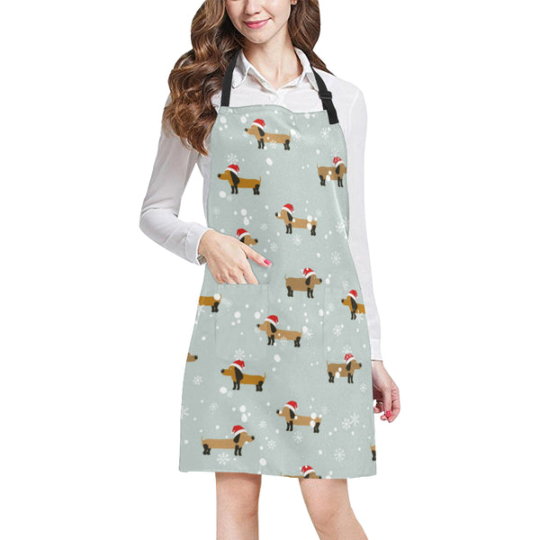 Dachshund Chirstmas Pattern Adjustable Apron - Yliana