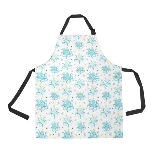 Octopus Blue Pattern Adjustable Apron - Yliana