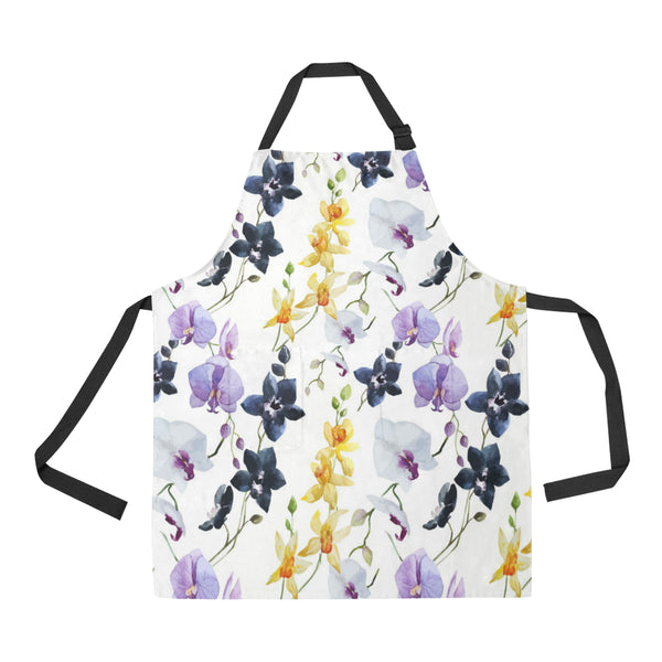 Orchid Pattern Background Adjustable Apron - Yliana