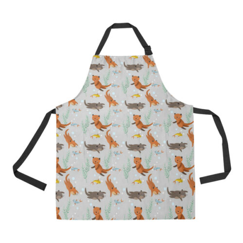 Swimming Fish Otter Pattern Adjustable Apron - Yliana
