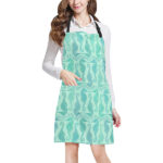 Seahorse Green Pattern Adjustable Apron - Yliana
