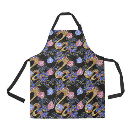Snake Flower Pattern Adjustable Apron - Yliana