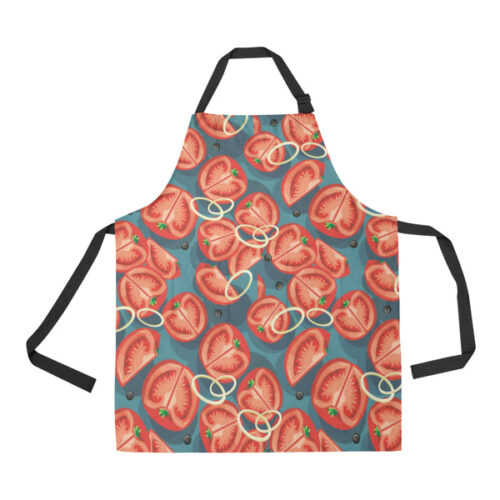 Tomato Pattern Background Adjustable Apron - Yliana