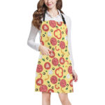 Pizza Tomato Salami Texture Pattern Adjustable Apron - Yliana