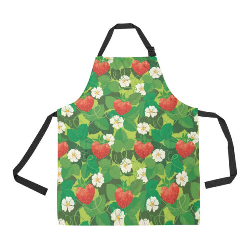 Strawberry Leaves Pattern Adjustable Apron - Yliana
