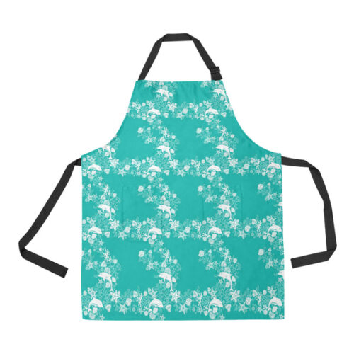Dolphin Sea Shell Starfish Pattern Adjustable Apron - Yliana