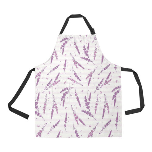 Lavender Pattern Stripe Background Adjustable Apron - Yliana