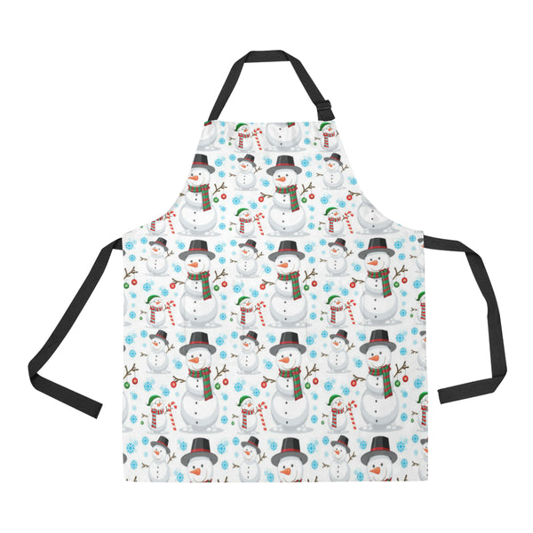 Snowman Pattern Background Adjustable Apron - Yliana