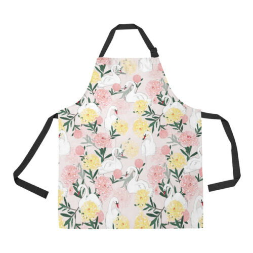 Swan Flower Pattern Adjustable Apron - Yliana