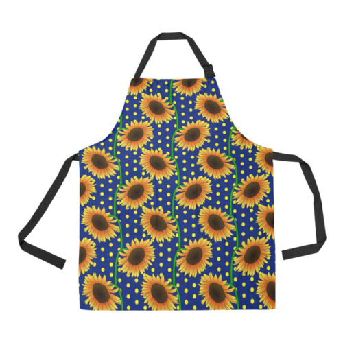 Sunflower Pokka Dot Pattern Adjustable Apron - Yliana