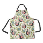 Rooster Chicken Leaves Pattern Adjustable Apron - Yliana