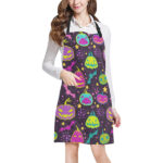 Halloween Pumpkin Bat Pattern Adjustable Apron - Yliana