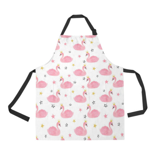 Pink Swan Pattern Adjustable Apron - Yliana