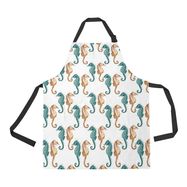 Seahorse Pattern Background Adjustable Apron - Yliana