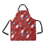 Electical Guitar Red Pattern Adjustable Apron - Yliana