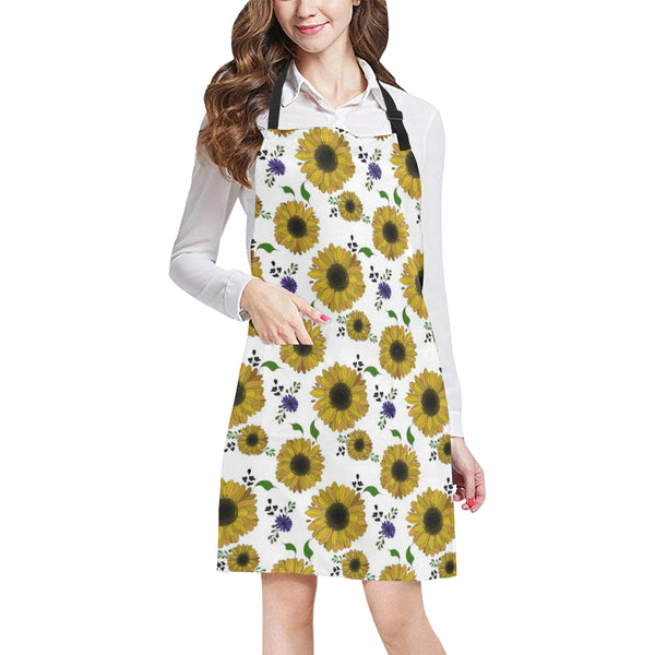 Sunflower Pattern Background Adjustable Apron - Yliana
