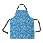Dolphin Tribal Blue Pattern Adjustable Apron - Yliana