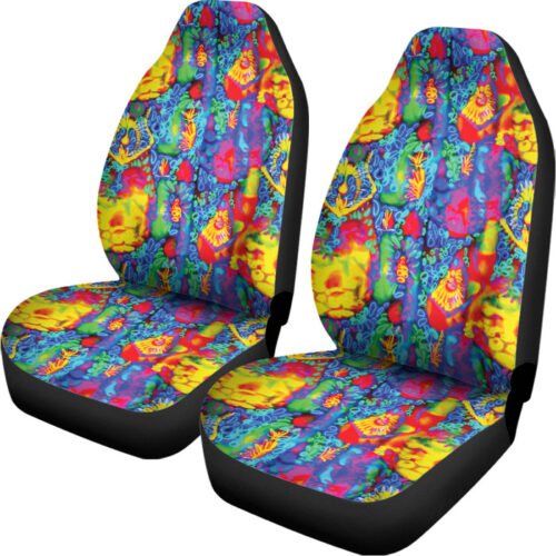 Abstract Psychedelic Print Universal Fit Car Seat Covers