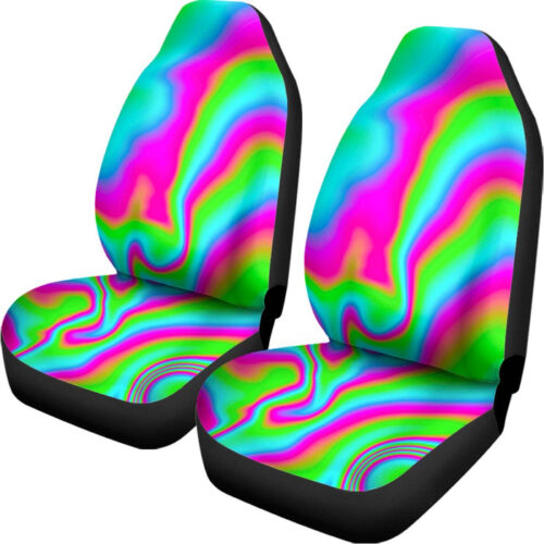 Abstract Psychedelic Trippy Print Universal Fit Car Seat Covers