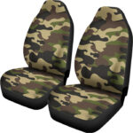 Army Green Camouflage Print Universal Fit Car Seat Covers