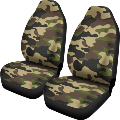 Army Green Camouflage Print Universal Fit Car Seat Covers