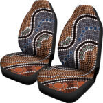 Australia River Aboriginal Dot Print Universal Fit Car Seat Covers