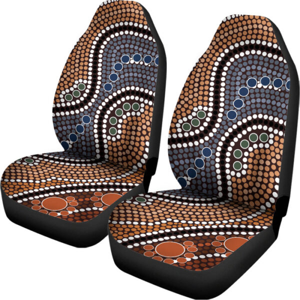 Australia River Aboriginal Dot Print Universal Fit Car Seat Covers